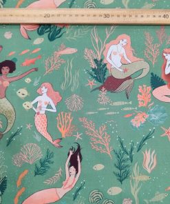 Katia Fabrics P195 Poplin Coral Mermaids